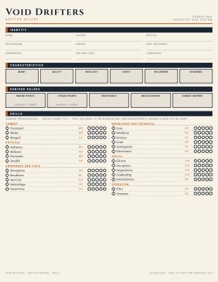 First page of Drifter Record