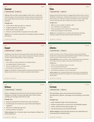 First page of Skill Cards