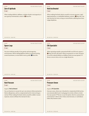 First page of Talent Cards